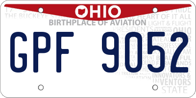 OH license plate GPF9052