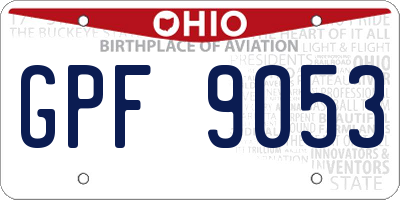 OH license plate GPF9053