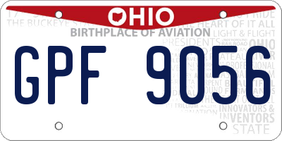 OH license plate GPF9056