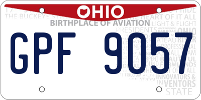 OH license plate GPF9057
