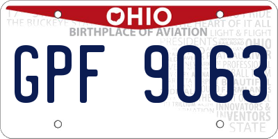 OH license plate GPF9063