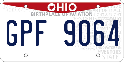 OH license plate GPF9064