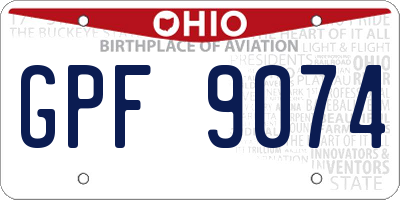 OH license plate GPF9074