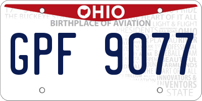 OH license plate GPF9077