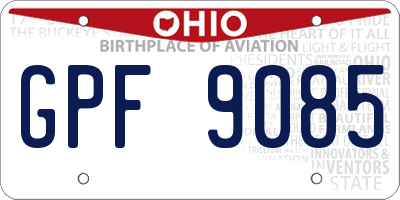 OH license plate GPF9085