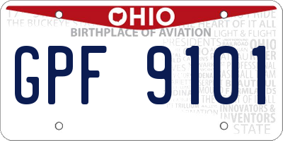 OH license plate GPF9101