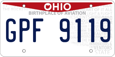 OH license plate GPF9119