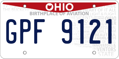 OH license plate GPF9121