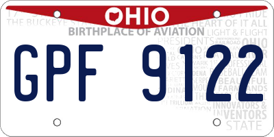 OH license plate GPF9122