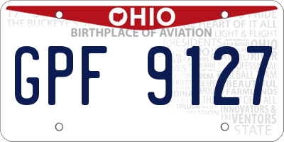 OH license plate GPF9127