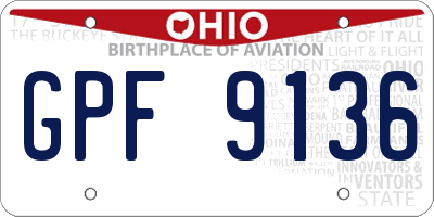 OH license plate GPF9136
