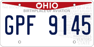 OH license plate GPF9145