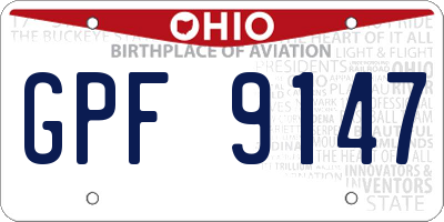 OH license plate GPF9147