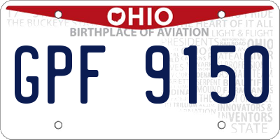 OH license plate GPF9150