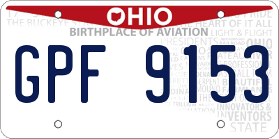 OH license plate GPF9153
