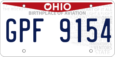 OH license plate GPF9154