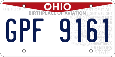 OH license plate GPF9161