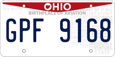 OH license plate GPF9168
