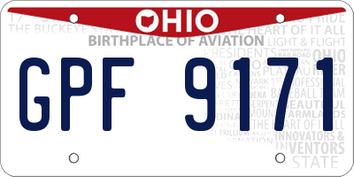 OH license plate GPF9171