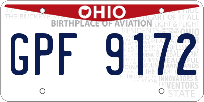 OH license plate GPF9172