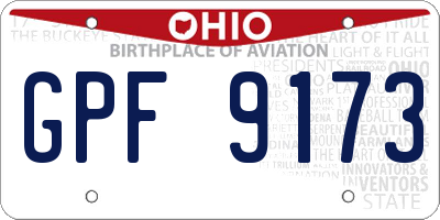OH license plate GPF9173