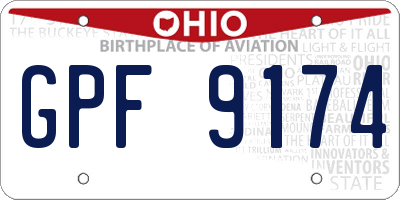 OH license plate GPF9174