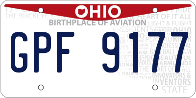 OH license plate GPF9177