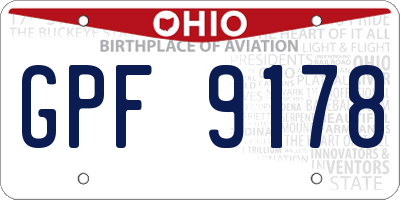 OH license plate GPF9178