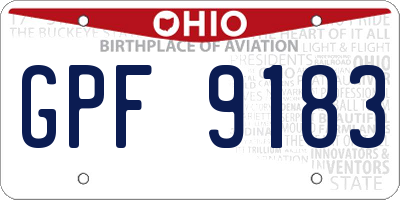 OH license plate GPF9183