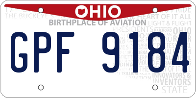 OH license plate GPF9184