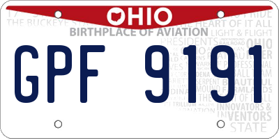 OH license plate GPF9191