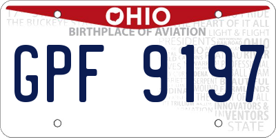 OH license plate GPF9197