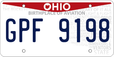 OH license plate GPF9198