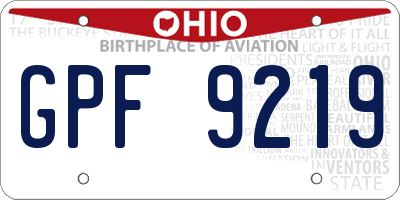 OH license plate GPF9219