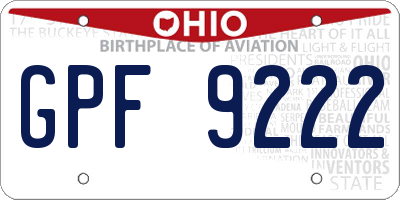 OH license plate GPF9222