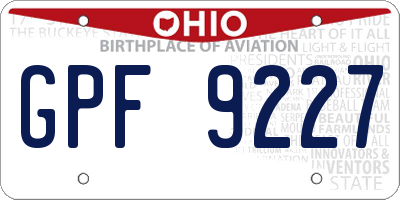OH license plate GPF9227