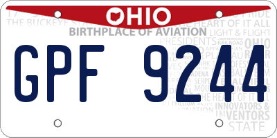 OH license plate GPF9244