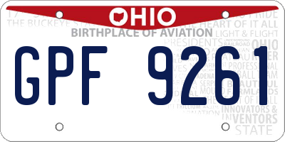 OH license plate GPF9261