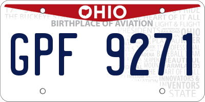 OH license plate GPF9271