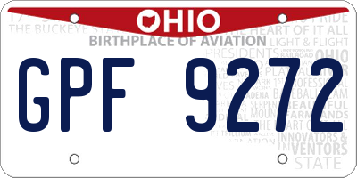 OH license plate GPF9272