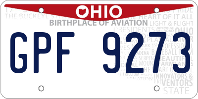 OH license plate GPF9273
