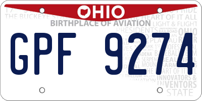 OH license plate GPF9274