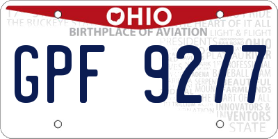 OH license plate GPF9277