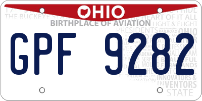 OH license plate GPF9282
