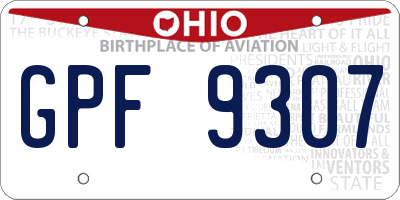OH license plate GPF9307