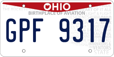 OH license plate GPF9317