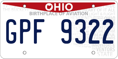 OH license plate GPF9322