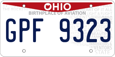OH license plate GPF9323