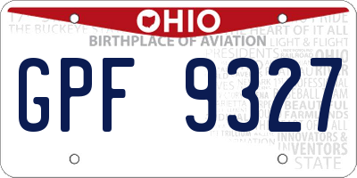 OH license plate GPF9327