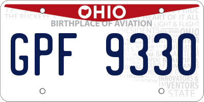 OH license plate GPF9330